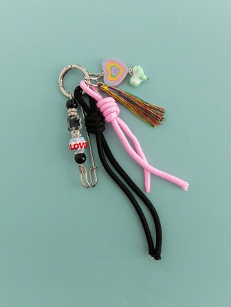 Heart-Shaped Acrylic Hangers With Braided String For Phone Case & Bag Decoration - Unique Bag Accessory B381 Keychain Accessories Key Chains For Women Small Gifts Gifts For Her Gifts For Women