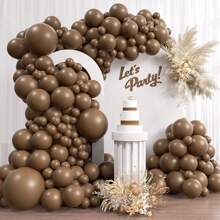 Juego de 5/50/103 piezas de globos con decoración de arco y corona de color crema y arena blanca, 18 12 10 globos de 5 pulgadas de color beige marfil para decoración de fiesta de cumpleaños en diferentes tamaños, Navidad - Blanco arena - Ver 1