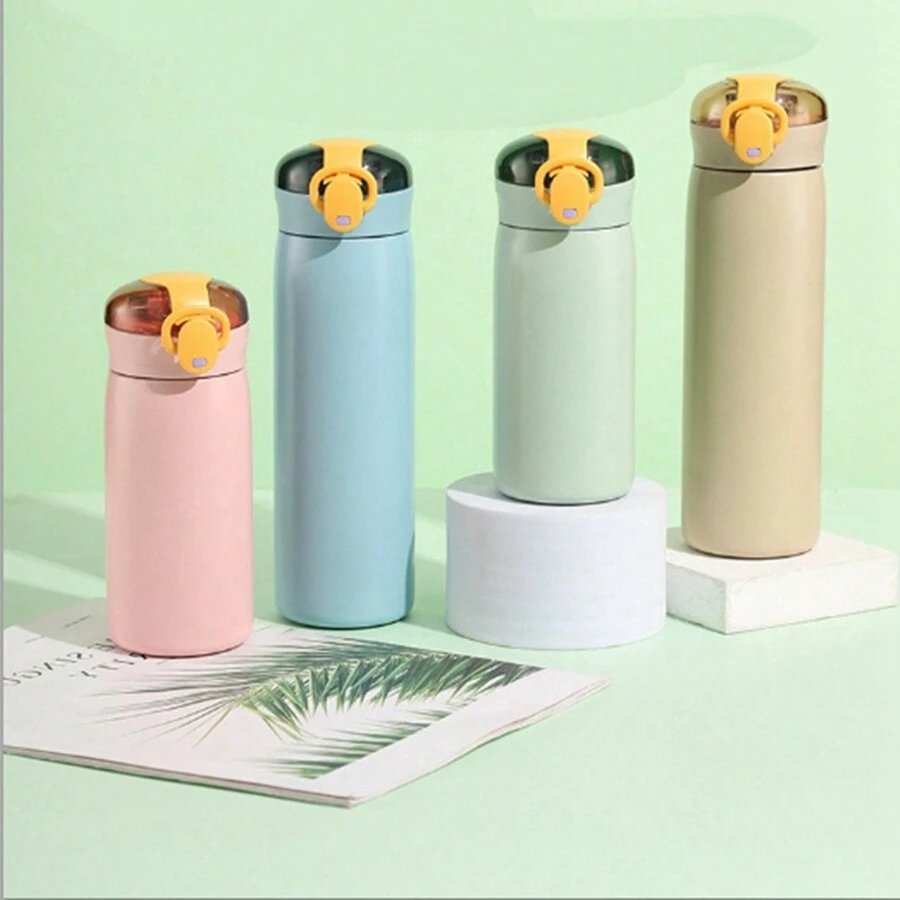 1pc 460ml/320ml/15.5oz/10.8oz Cute Bounce Travel Mug With Straw, Stainless Steel Vacuum Insulated Water Cup With Locking Lid For Outdoor Use Back To School
