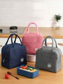 1 件卡通熊图案便携式保温午餐袋、食品容器盒、保温袋圣诞礼物