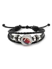 1pc Fashion PU Polyurethane Football Decorative Bracelet For Boys Daily Decoration, Jewelry Gifts And Party - Multicolor - View 12