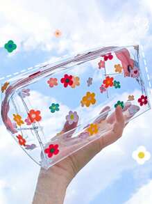 1 件化妆铅笔收纳袋拉链防水化妆包透明塑料旅行盥洗袋 PVC 透明化妆包用于化妆刷收纳旅行收纳袋女士/女孩学生旅行收纳袋盥洗袋礼品袋化妆包护肤包旅行必需品浴室收纳袋珠宝收纳袋铅笔盒日常化妆刷架 - 彩色 - 查看 1