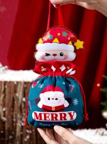 1 pieza/5 piezas/10 piezas Bolsas de regalo de Navidad, Bolsa de regalos de Papá Noel, Bolso de muñeco de nieve navideño, bolsas de Apple para regalo en Nochebuena, Empaque de frutas navideñas, Regalos para dulces, Recuerdos decorativos