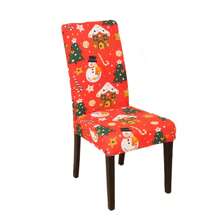 1 Stück/4 Stücke/6 Stücke Stuhlbezüge mit Weihnachtsmann Muster als Weihnachtsdekoration, weicher universell passender Schreibtisch Bezug, abnehmbar und waschbar Anti-Staub Stretch Stuhlschutz