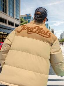 Verstärkter Kontrast Farbe Patchwork Lässig Herren Jacke