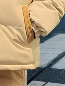 Verstärkter Kontrast Farbe Patchwork Lässig Herren Jacke