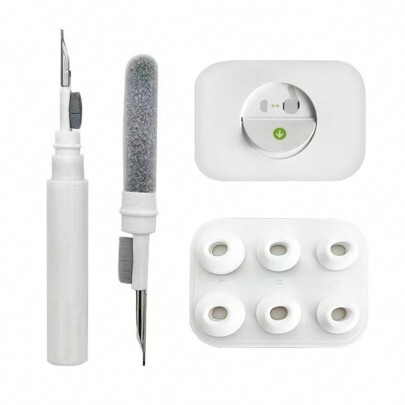 Apple [1 Reinigungsstift und 3 Paar Ohrpolster] Ersatz-Ohrpolster mit Geräuschreduktionsloch kompatibel mit AirPods Pro und AirPods Pro 2. Generation, 3-in-1 Reinigungsset kompatibel mit AirPods 1 2 3 Pro/Pro 2, Silikon-Ohrpolster kompatibel mit AirPods Pro (S/M/L)