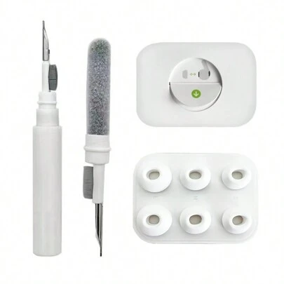 Apple [1 rengöringspenna och 3-par öronspetsar] Ersättningsöronspetsar med brusreducerande hål kompatibel med Airpods Pro och AirPods Pro 2:a generationens, 3-i-1 rengöringssats kompatibel med Airpods 1 2 3 Pro/Pro 2, öronsnäckor i silikon Kompatibel med Airpods Pro (S/M/L)
