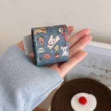 皮革标签小狗插图耳机盒，适用于 Apple Pro3/ Pro2/ Pro/AirPods3/AirPods2/AirPods4 - 藏蓝色 - 查看 5