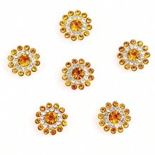 Gói 50 hạt pha lê sáng bóng hình tròn hình hoa 14mm có đế màu vàng tự làm, đính keo lấp lánh, dùng để trang trí quần áo, túi xách, giày dép, đồ thủ công mỹ nghệ, viền trang trí tự làm. - nhiều màu - Xem 16