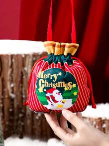 1 pieza/5 piezas/10 piezas Bolsas de regalo de Navidad, Bolsa de regalos de Papá Noel, Bolso de muñeco de nieve navideño, bolsas de Apple para regalo en Nochebuena, Empaque de frutas navideñas, Regalos para dulces, Recuerdos decorativos