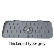 1 pièce/3 pièces Tapis de robinet en silicone épais et grand avec plateau de filtrage des gouttes et support d'éponge - Accessoires d'évier de cuisine pour le plan de travail et la salle de bain - Protège-éclaboussures et porte-savon inclus