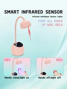 1pc UV LED Gel Nail Lamp UV Light Purple Nail Phototherapy Machine, Professional Manicure Lamp Plastic Ultraviolet Gel Nail Polish Dryer UV Gel Polish Nail Lamp Fast Curing Quick-Drying Nail Polish Glue Baking Lamp Nail Lamps Portable Handle Large Space Nail Machine Automatic Smart Sensor For Gel Polish Curing Salon Use & Home DIY Nail Art, Best Gifts For Girls, New Nail Lamp Accessories For Fingernail Toenail Salon School Supplies