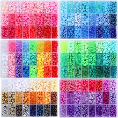 1200Pcs 9x6mm Vibrant Multicolor Pony Beads Kit - Perfect For DIY Jewelry Making, Hair Braids, Necklace, Earrings, And Decors - Bulk Plastic Craft Perforated Beads For Small Business Supplies And Creative