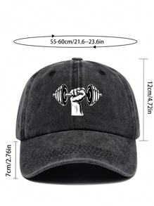 Strength Printed Casual Sports Cap, Retro Solid Color Adjustable Baseball Hat For Men And Women, Outdoor Activities Sunshade Cap For Running, Fitness, Hiking, Skateboarding, Curved Brim Dad Hat, Couple Birthday Holiday Gift