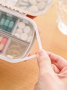 1pc 8-Compartment Pill Case, Portable Sealed Medicine Box, Mini Portable Pills Organizer Case, Waterproof And Moisture-Proof Travel Medicine Storage Box Small Pill Box With Separate Layers, Pocket Pill Box, Dispenser For Purse Vitamin Fish Oil Compartments Container Medicine Box, Medicine Organizer, Suitable For Outdoor Camping, Hiking, Fishing, Moisture-Proof, Mountaineering, And Travel