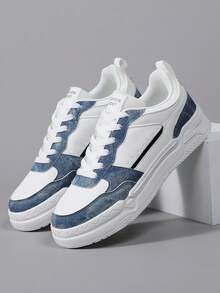 Giày thể thao nam, giày thể thao đế mềm, giày đế bằng, giày thể thao Academy thoải mái, giày thường ngày nhẹ, cổ thấp - Màu xanh lam - Xem 3