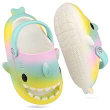 Girls Shark Slippers Boys Summer Cloud Sliders Sandals Cute Soft Lightweight Anti-Slip Beach Pool Shower Shoes Indoor Outdoor - 彩色 - 查看 7