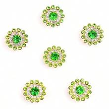 Gói 50 hạt pha lê sáng bóng hình tròn hình hoa 14mm có đế màu vàng tự làm, đính keo lấp lánh, dùng để trang trí quần áo, túi xách, giày dép, đồ thủ công mỹ nghệ, viền trang trí tự làm. - nhiều màu - Xem 14