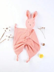 1pc Soft, Breathable & Absorbent  Plaid Rabbit Pattern Baby Bib, Burp Cloth - Multicolor - View 6