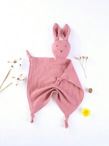 1pc Soft, Breathable & Absorbent  Plaid Rabbit Pattern Baby Bib, Burp Cloth - Multicolor - View 7
