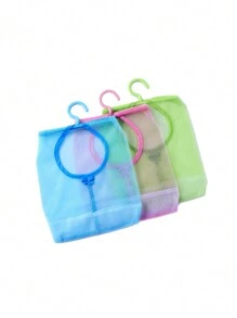 1 pièce/set Organisateur suspendu en maille pour salle de bain, sac en maille monté au mur en plastique, sac de rangement pour salle de bain