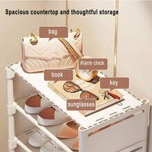 1pc Multi-Layer Shoe Rack Storage Organizer, Household Simple Assemble Folding Space Saving Shoes Cabinet For Indoor Dorm Room Or Small Apartment - White - View 8