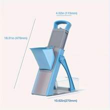 16 In 1 8 Blade Vegetable Chopper, Onion Mincer, Cutter, Dicer, Egg Slicer With Container, French Fry Cutter Potatoe Slicer, Salad Chopper, Cheese Grater, Food Chopper Multifunctional And Safe Slice, Thickness Adjuster, Easy To Clean, Space Saving - 藍色 - 查看 4