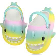Girls Shark Slippers Boys Summer Cloud Sliders Sandals Cute Soft Lightweight Anti-Slip Beach Pool Shower Shoes Indoor Outdoor - 彩色 - 查看 6