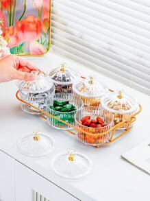 1 Set, Creative Nut Box With Lid - Transparent Fruit Bowl For Snacks And Kitchen Decor - Multicolor - View 11