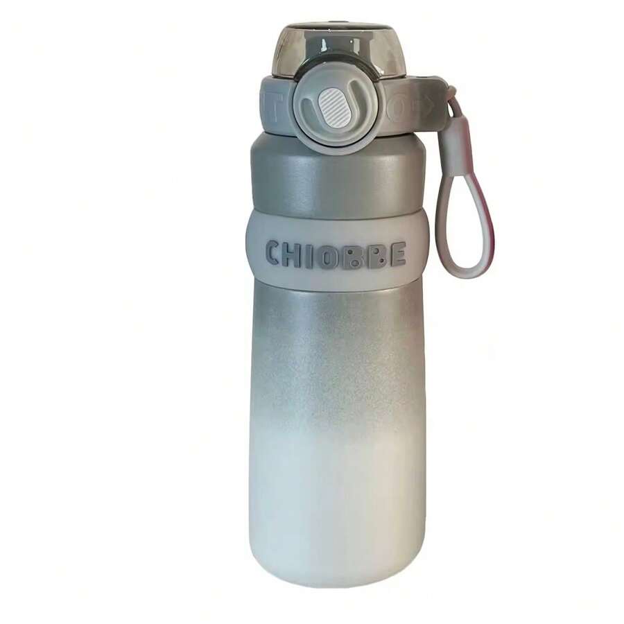 Thermal Bottle With Lock And Silicone Spout Handle Leisure Sports Stainless Steel 560ml Anti-Leak - Xám - Xem 1
