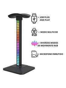 Suporte Fone De Ouvido Headset Headphone Efeitos Rgb Gamer