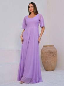 Women Dresses - Lilac Purple - View 2