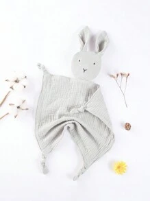 1pc Soft, Breathable & Absorbent  Plaid Rabbit Pattern Baby Bib, Burp Cloth - Multicolor - View 13