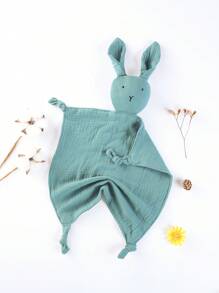 1pc Soft, Breathable & Absorbent  Plaid Rabbit Pattern Baby Bib, Burp Cloth - Multicolor - View 11