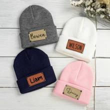 Mũ len Beanie có tên tùy chỉnh, Mũ len dệt kim chữ thời trang cổ điển, Mũ len ấm áp cho mùa thu và mùa đông, Quà tặng ấm áp độc đáo - tùy chỉnh thực hiện - Xem 6