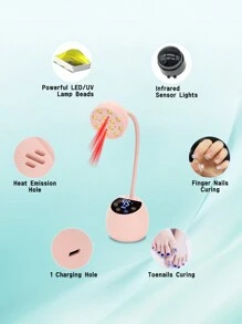 1pc UV LED Gel Nail Lamp UV Light Purple Nail Phototherapy Machine, Professional Manicure Lamp Plastic Ultraviolet Gel Nail Polish Dryer UV Gel Polish Nail Lamp Fast Curing Quick-Drying Nail Polish Glue Baking Lamp Nail Lamps Portable Handle Large Space Nail Machine Automatic Smart Sensor For Gel Polish Curing Salon Use & Home DIY Nail Art, Best Gifts For Girls, New Nail Lamp Accessories For Fingernail Toenail Salon School Supplies