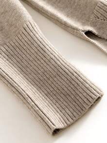 GIGOGOU 秋冬保暖女士宽松高领毛衣休闲长袖上衣秋季衣服 - 卡其色 - 查看 8