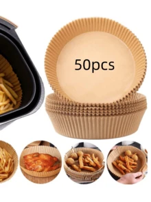 10/50/100 tờ giấy lót nồi chiên không dầu, giấy dầu nướng tròn và vuông, chống dính cho nồi chiên không dầu, thực phẩm chiên, thích hợp cho các buổi họp mặt gia đình, tiệc mừng, nhà bếp và tiệm bánh - Nhiều màu - Xem 15