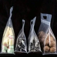 10pcs Resealable Stand Up Pouches, Clear Plastic Food Storage Bags With Zipper, Thick Airtight Packaging For Snacks, Mushrooms, Noodles And More, Kitchen Storage