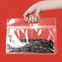 10pcs Resealable Stand Up Pouches, Clear Plastic Food Storage Bags With Zipper, Thick Airtight Packaging For Snacks, Mushrooms, Noodles And More, Kitchen Storage