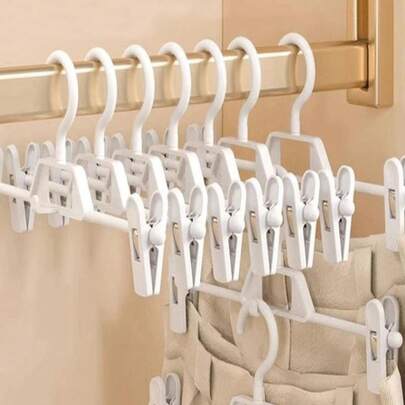 1pc/5pcs/10pcs Pants Hanger, Seamless Non-Slip Expandable Wardrobe Organizer Hanger, Decorative Accessory For Holiday, Room, Home, Bedroom, Suitable For Shorts, Shoes, Jeans, Boots, Skirts, Tops, Spring & Summer