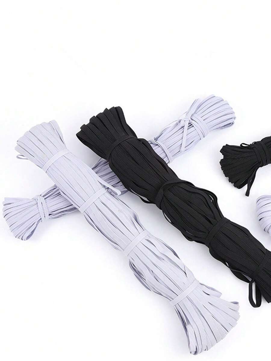 3/6/8/10/12mm 5码/批 弹力带缝纫松紧带 菲亚特橡皮筋 适用于腰带弹力绳 DIY 口罩挂绳