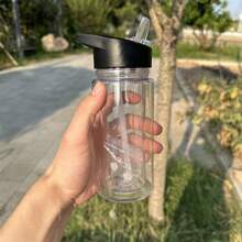 1 bộ cốc nhựa 10oz hai lớp có vòi có thể thu vào, chống vỡ, có nhãn dán & kim tuyến DIY tùy chỉnh, lý tưởng cho sử dụng ngoài trời, du lịch và gia đình - Nhiều màu - Xem 12
