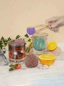 1pc Candle Mold 3D Rose Ball Candle Resin Silicone Mold Valentine's Day Casting Mold, Creative Elegant Flower Candle Holder Suitable For DIY
