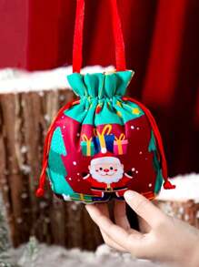1 pieza/5 piezas/10 piezas Bolsas de regalo de Navidad, Bolsa de regalos de Papá Noel, Bolso de muñeco de nieve navideño, bolsas de Apple para regalo en Nochebuena, Empaque de frutas navideñas, Regalos para dulces, Recuerdos decorativos