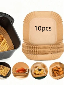 10/50/100 tờ giấy lót nồi chiên không dầu, giấy dầu nướng tròn và vuông, chống dính cho nồi chiên không dầu, thực phẩm chiên, thích hợp cho các buổi họp mặt gia đình, tiệc mừng, nhà bếp và tiệm bánh - Nhiều màu - Xem 13