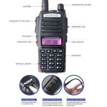 2PCS 2024 Baofeng USB UV-82 2000mAh Dual Ptt Walkie Talkie Draagbare Twee Manier Radio Vhf Uhf Ham Cb Radio Station UV82 Jacht Transceiver