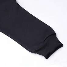 Men's Basic Round Neck Sweatshirt Print 7 New York Flannel Interior - màu đen - Xem 2