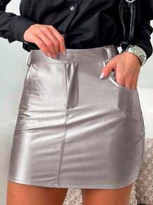 Women Skirts - Silver - View 1